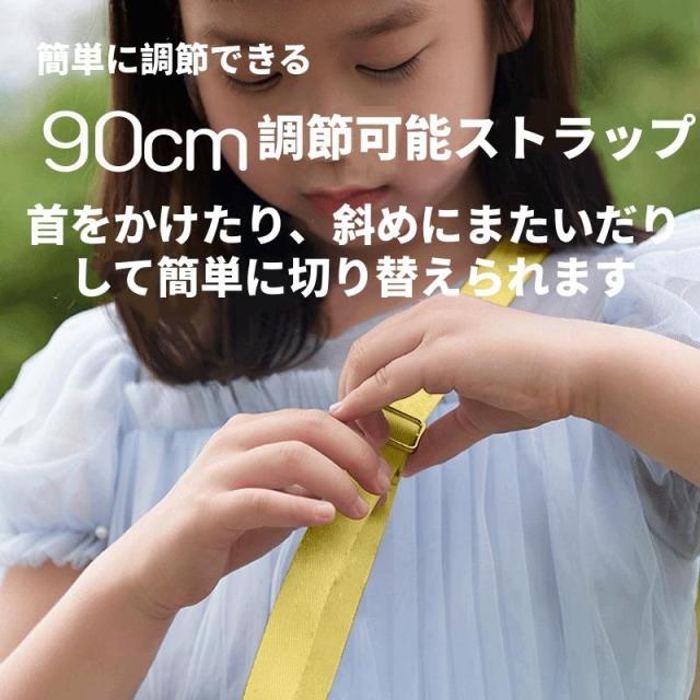 カメラ型首掛け扇風機 可愛いデザイン 軽量 200g 90cm 調整ストラップ ピンク / イエロー 子供 / レディース_3