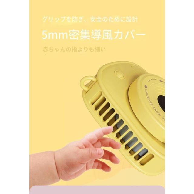 カメラ型首掛け扇風機 可愛いデザイン 軽量 200g 90cm 調整ストラップ ピンク / イエロー 子供 / レディース_5