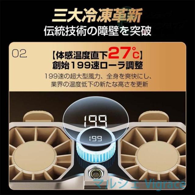 腰掛け扇風機 強力 首掛け 双風口 強力 小型 199段階風量調節 96H時間動作 アウトドア 静音 15000mAh 照明 dcモーター 携帯扇風機 持ち運び 高温対策 室外作業_2