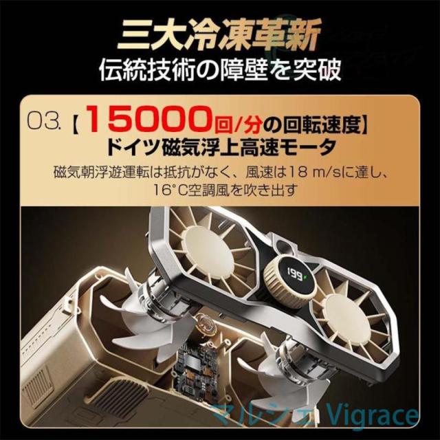 腰掛け扇風機 強力 首掛け 双風口 強力 小型 199段階風量調節 96H時間動作 アウトドア 静音 15000mAh 照明 dcモーター 携帯扇風機 持ち運び 高温対策 室外作業_3
