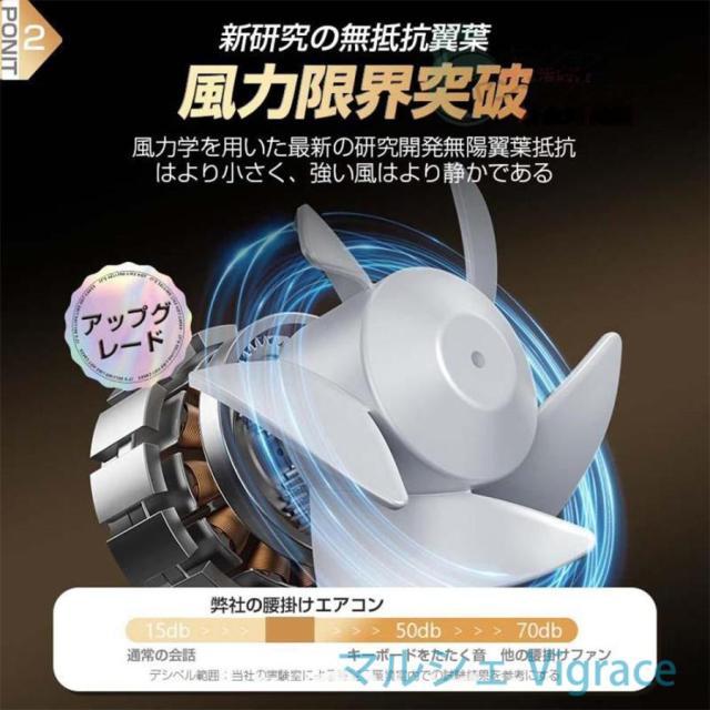 腰掛け扇風機 強力 首掛け 双風口 強力 小型 199段階風量調節 96H時間動作 アウトドア 静音 15000mAh 照明 dcモーター 携帯扇風機 持ち運び 高温対策 室外作業_5
