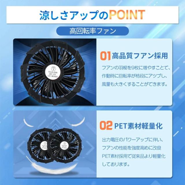 空調作業服ベストバッテリー付き/選択可 空調ベスト ファン付き 冷却服 最強 空調ウェア エアコン服 大風量 クールウェア 電動ファン付ウェア 熱中症対策 ゴルフ_3