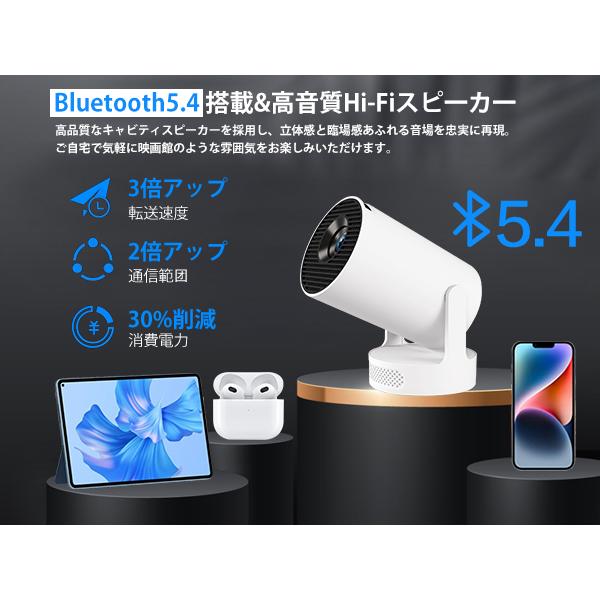 プロジェクター 家庭用 小型 1080P＆4K対応 Bluetooth5.4 HiFi 18000LM