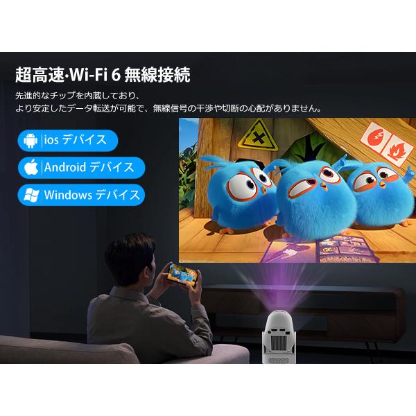 プロジェクター 家庭用 小型 1080P＆4K対応 Bluetooth5.4 HiFi 18000LM Wi-Fi6 スマホ対応 自動台形補正 操作簡単 IOS/Android_2