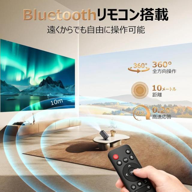 2026新登場！プロジェクター 家庭用 30000LM Android TV12.0搭載 4K対応 270°回転 プロジェクター 天井投影 Wi-Fi6瞬間接続 Bluetooth5.4 HiFiスピーカー_1