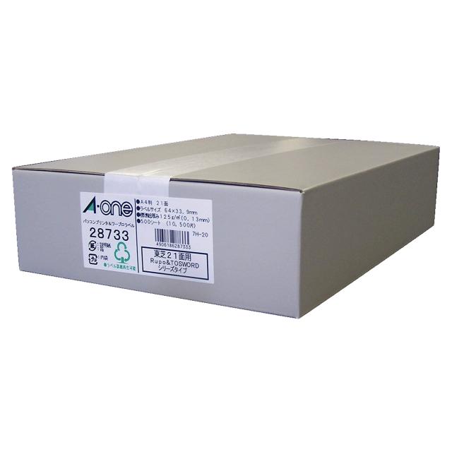 エーワン パソコン＆ワープロラベル 東芝Rupo＆TOSWORDシリーズタイプ A4 21面 500シート 28733