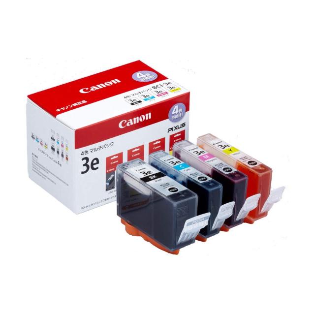 Canon キヤノン 純正 インクカート リッジ BCI-3e(BK/C/M/Y) 4色マルチパック BCI-3E/4MPの通販は 6,888円