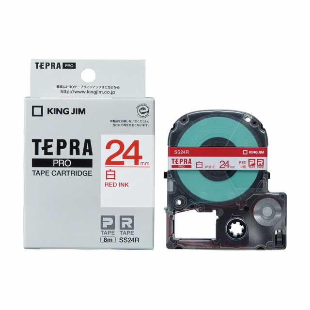 キングジム テープカート リッジ テプラPRO SS24R 白/赤文字