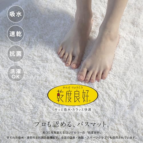 オカ(OKA) 乾度良好 Dナチュレ バスマット 約70×100cm ホワイト ( お風呂マット 大判 浴室 おしゃれ 洗面所 足ふきマット 抗菌 防臭 )_1