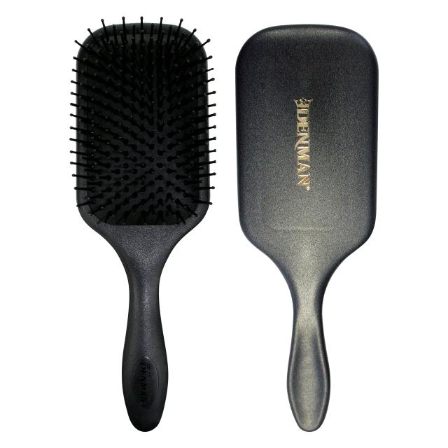 デンマン Denman (Black) Large Paddle Cushion Hair Brush for Blow Drying ＆ Detangling - Comfortable Styling, Straightening Smooth