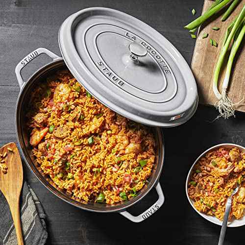 staub ストウブ 「 ピコ ココット オーバル グレー 33cm 」 大きい