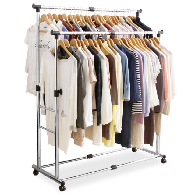 アイリスオーヤマ ハンガーラック パイプハンガー ダブル 幅80~130cm(伸縮) 耐荷重20kg PI-2800Mの通販は