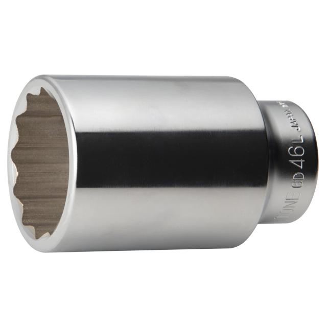 トネ(TONE) ディープソケット(12角) 6D-46L 差込角19.0mm(3/4”) 二面幅46mm