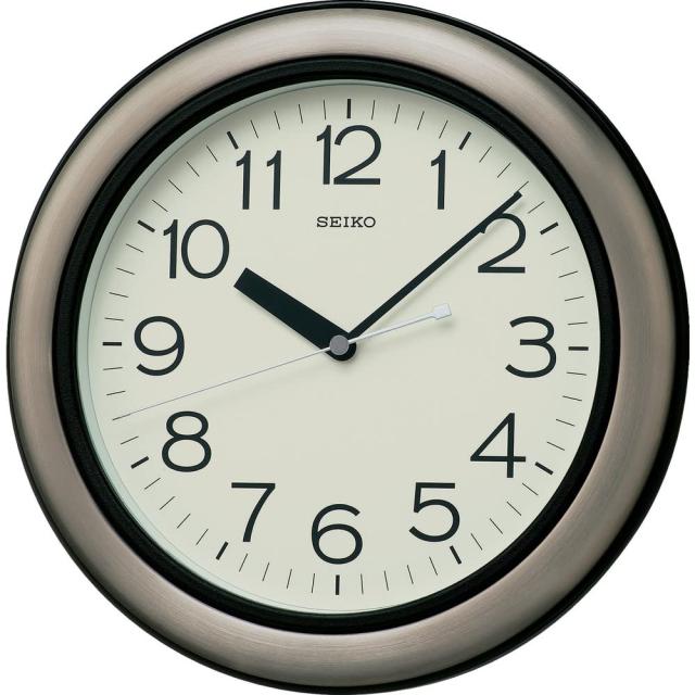 セイコー クロック 掛け時計 アナログ 生活防水 強化防湿 防塵型 キッチン＆バス 金属枠 KS463S