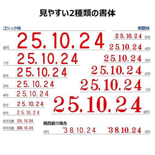 シャチハタ スタンプ 回転ゴム印 欧文日付 1号 捺印サイズ 約44×8ミリ