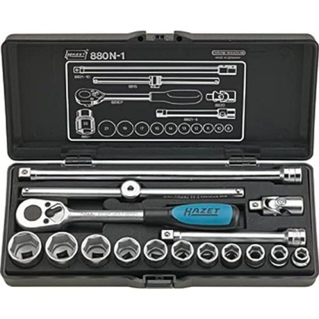 HAZET(ハゼット) ソケットレンチセット 6角 880N-1 差込角:9.5mm 16点 