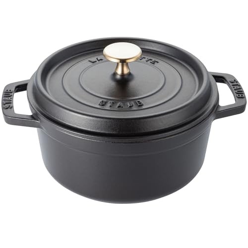 staub ストウブ 「 ピコ ココット ラウンド ブラック 18cm 」 両手 鋳物 ホーロー 鍋 IH対応 【シリアルナンバー付き日本正規販売品】 La