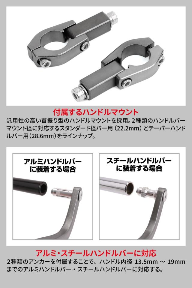 ジータレーシング(ZETA RACING) アーマーハンドガード ストレート ブラック スタンダード径(22.2mm)バー用 対応ハンドルバー内径(Φ13.5~_2