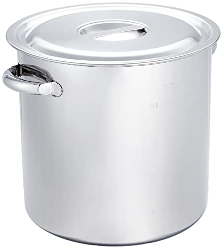 遠藤商事 TKG 寸胴鍋 30cm ステンレス製 外径×深さ(mm)316×300板厚(mm)0.9 質量(kg)13.23 容量(L) 20 目盛が付いてすぐわかる持ちやす