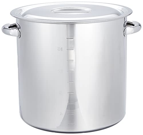 遠藤商事 TKG 寸胴鍋 30cm ステンレス製 外径×深さ(mm)316×300板厚(mm)0.9 質量(kg)13.23 容量(L) 20 目盛が付いてすぐわかる持ちやす_1
