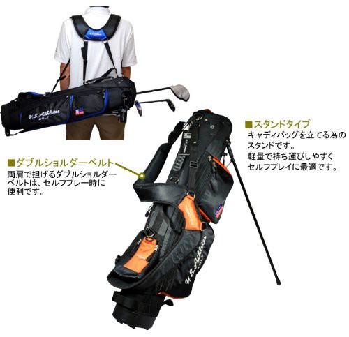 LEZAX(レザックス) U.S.Athlete 6.5型(53cm)キャディバッグ ブラックx