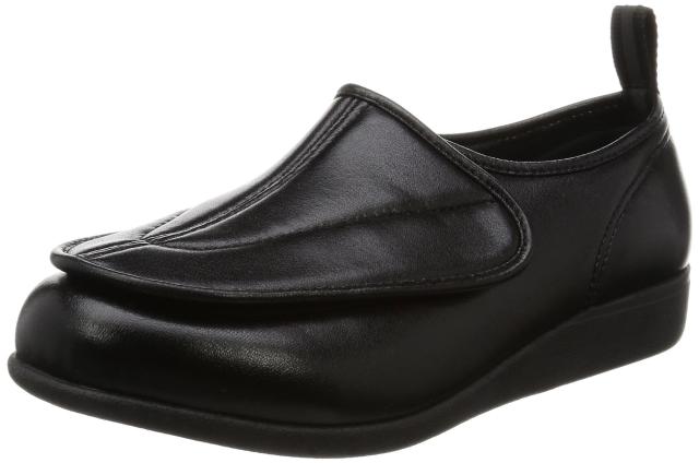 快歩主義 介護シューズ 軽量 幅広4E KHS M003 メンズ ブラック-スムース 26.0 cm 4E