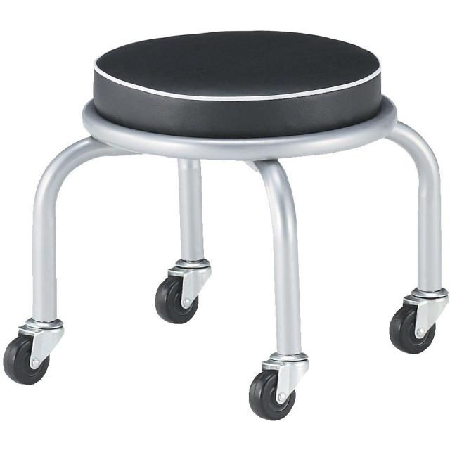 トラスコ中山(TRUSCO) 作業用チェア ブラック Φ300×H330mm キャスター付 TYZ255-33HK