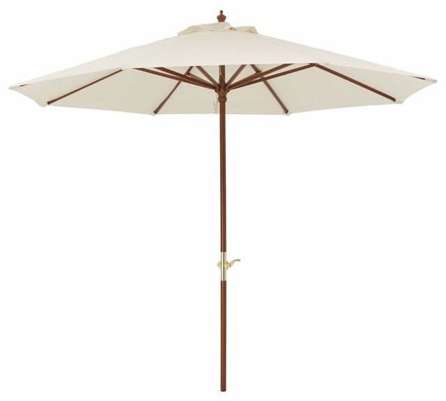 タカショー 日よけ ウッドパラソル 2.7m ベージュ クランク付 アウトドア カフェ 紫外線カット 天然木 ポリエステル PAS-27BCRの通販は