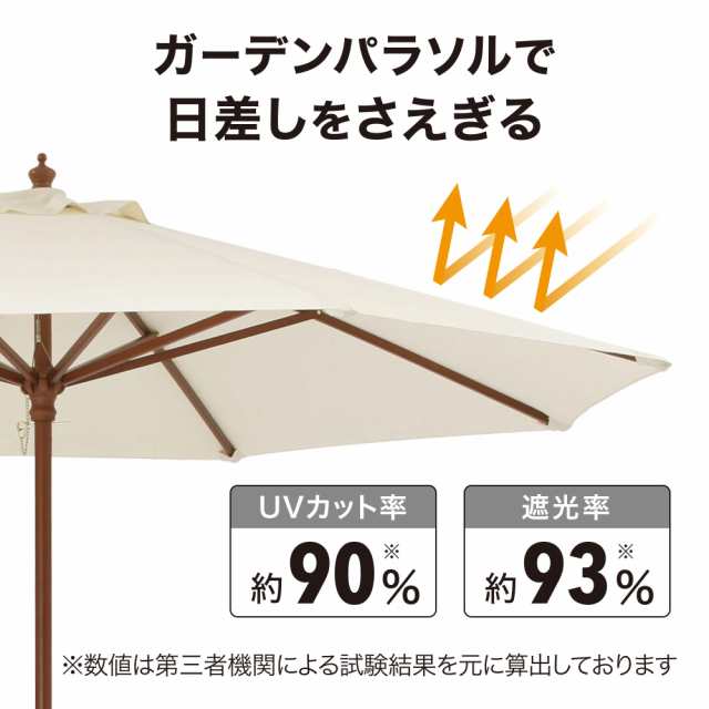 タカショー 日よけ ウッドパラソル 2.7m ベージュ クランク付 アウトドア カフェ 紫外線カット 天然木 ポリエステル PAS-27BCRの通販は