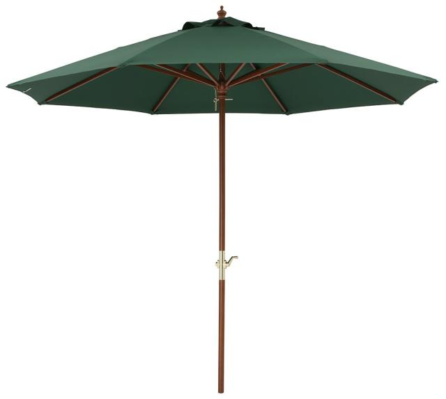 タカショー 日よけ ウッドパラソル 2.7m グリーン クランク付 アウトドア カフェ 紫外線カット 天然木 ポリエステル PAS-27GCRの通販は