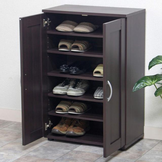 不二貿易 下駄箱 シューズボックス 6段 幅60×奥行33.5×高さ90cm