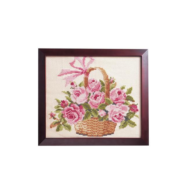 オリムパス製絲 クロスステッチ 刺しゅうキット 花シリーズ バラの花かご ベージュ 887の通販は 4,741円