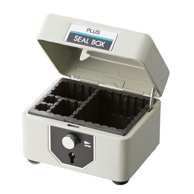 PLUS スチール印箱 小 37-164 エルグレー プラス スチール印箱 印鑑ケース エルグレー 豆 科目印収容数29個 SB