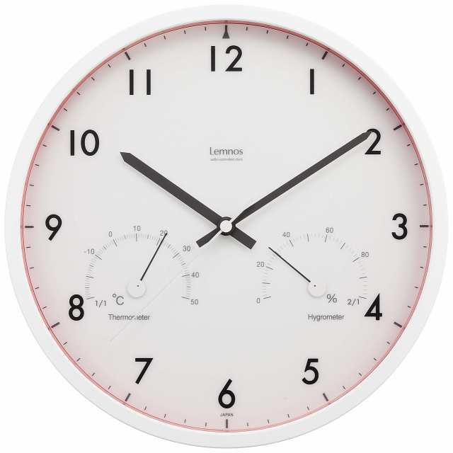 レムノス エアークロック 温湿度計付 電波時計 赤 LC09-11W RE レッド Air clock 10,184円