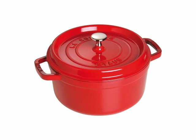 staub ストウブ 「 ピコ ココット ラウンド チェリー 26cm 」 大きい 両手 鋳物 ホーロー 鍋 IH対応 【日本正規販売品】 La Cocotte Roun