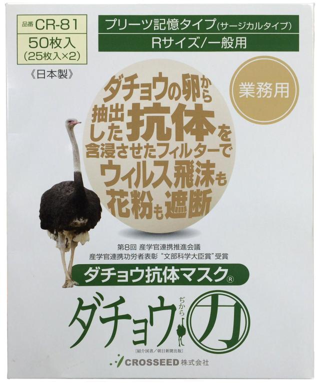 ダチョウ抗体マスク プリーツタイプ レギュラーサイズ 50枚入の通販は