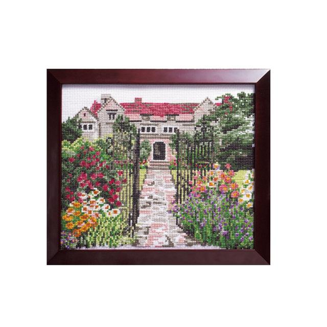 オリムパス製絲 クロスステッチ 刺しゅうキット 風景シリーズ 英国庭園 白 884