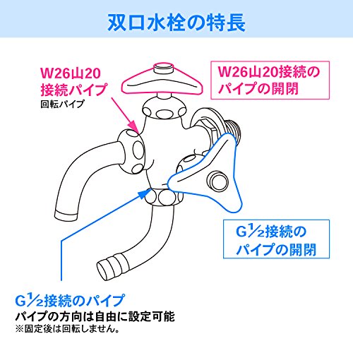 カクダイ 万能ホーム双口水栓 7041F-13