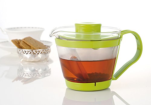 イマン イヴ ポット iwaki(イワキ) 耐熱ガラス ティーポット レンジのポット 茶器 グリーン