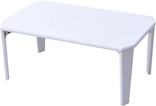 山善 ローテーブル 折りたたみ 幅75×奥行50×高さ32.5cm 鏡面 コンパクト収納 角が丸い テーブル 折れ脚 完成品 ホワイト TWL-7550(WHの通販は