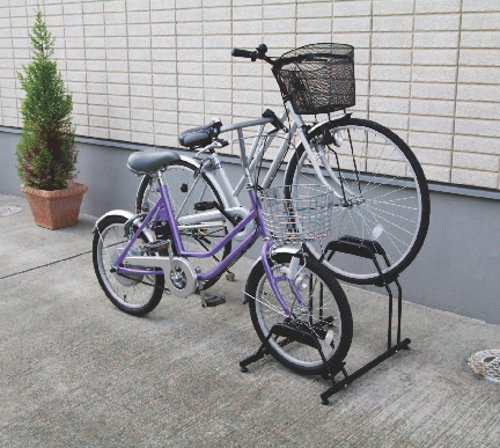 アイリスオーヤマ 自転車スタンド 2台用 倒れにくい 固定足付き 片側スタンドの自転車も対応 BYS-2 ブラックの通販はau PAY マーケット -  うぐいすショップ | au PAY マーケット－通販サイト