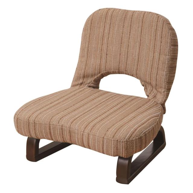 山善 座椅子 コンパクト 座敷用椅子 あぐら座椅子 幅46cm 折りたたみ こたつ用 完成品 ストライプ AGR-45(VS1) スチール・金属 ブラウの通販は 6,878円