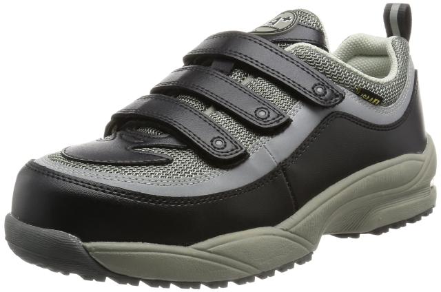 ドンケル Dynasty 安全靴 スニーカー マジック式 軽量 耐油 耐滑 かかと衝撃吸収 JSAA A種 DA+28M メンズ ブラック・グレー 24.5 cmの通販は