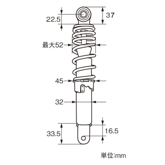 デイトナ(Daytona) バイク用 リアサスペンション アドレスV125(05-13)用 無段階調整 強化リアショック 340mm レッドスプリング デイトナ(DAYTONA) バイク用 リアサスペンション グロム(13-20)専用