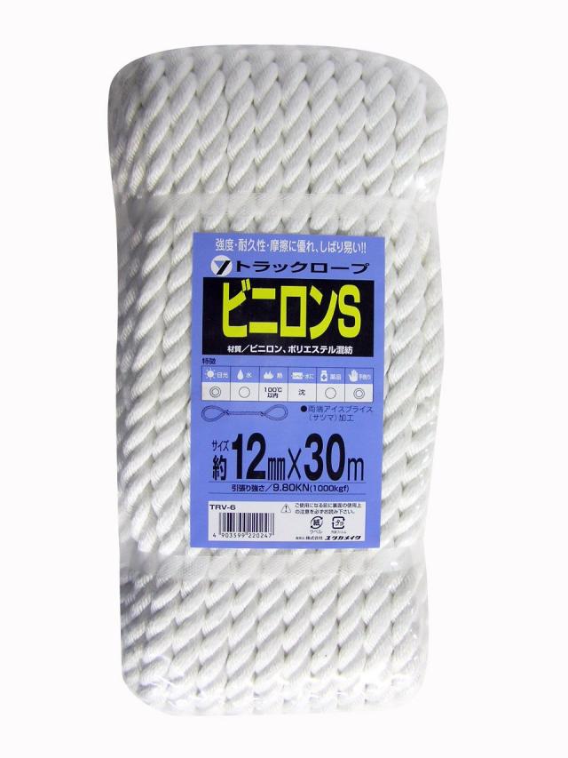 ユタカメイク ビニロンSトラックロープ TRV‐6 12mm×30M