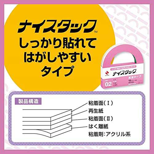 ニチバン 両面テープ ナイスタック (しっかり貼れてはがしやすい) 12巻