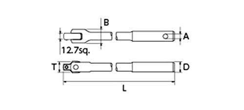 京都機械工具(KTC) 12.7mm (1/2インチ) 超ロングスピンナハンドル780mm