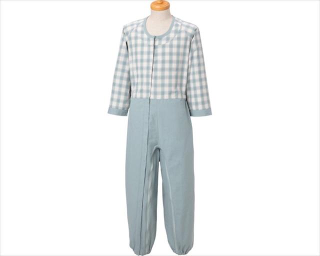 丸昌 制菌前開き介護用つなぎ(フルオープン) グリーン M