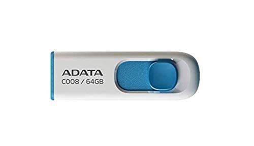 ADATA USBメモリ 64GB USB2.0 スライド式 ホワイト AC008-64G-RWE
