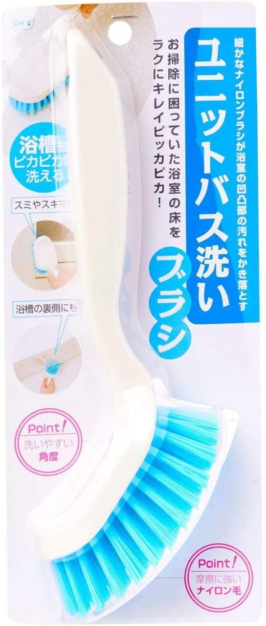 オーエ お風呂ブラシ 白 26×6.5×8.3cm ユニットバス 細かい溝にも入り込む 力が入りやすい 67870